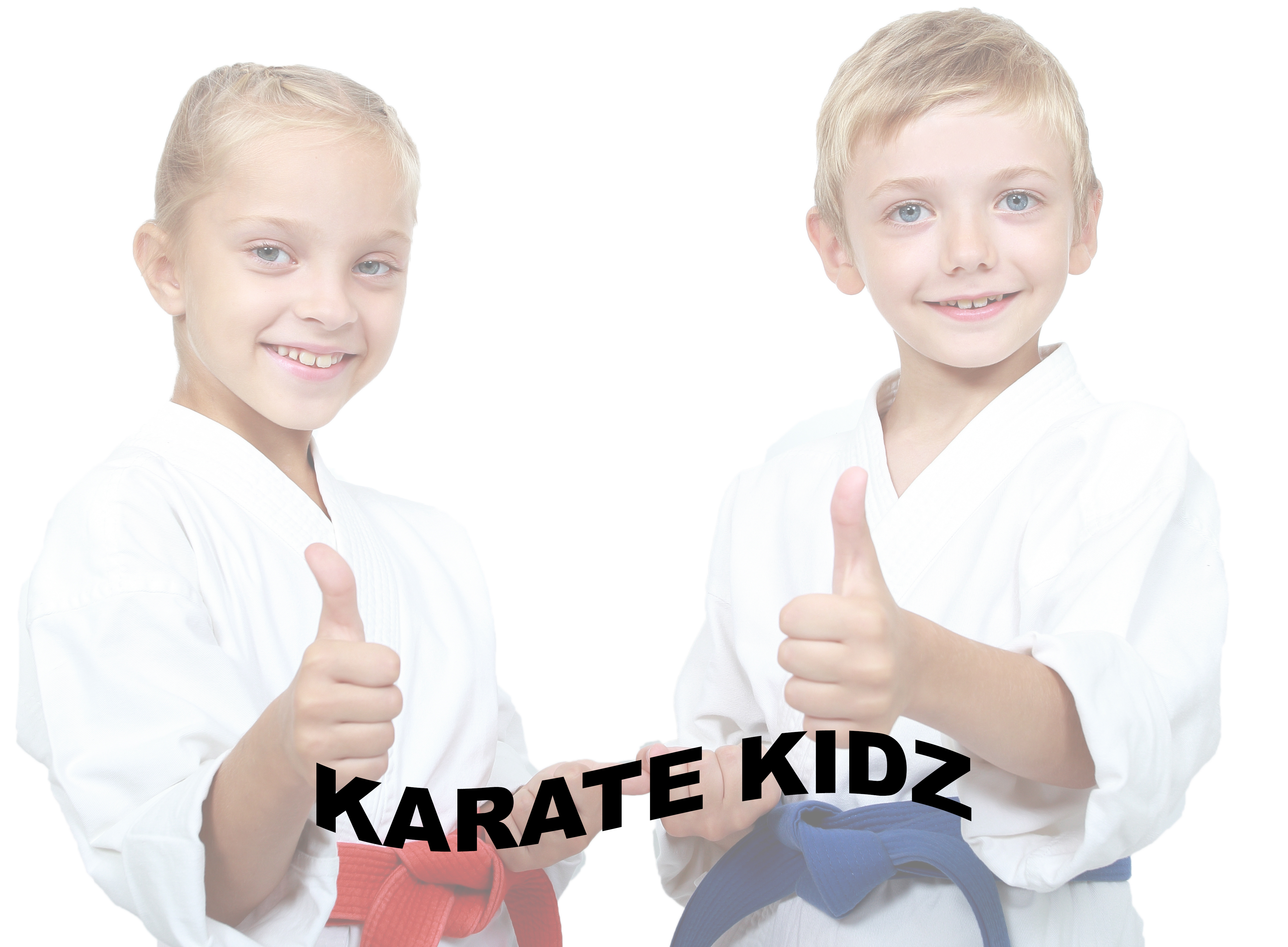 Karate barn tummen upp